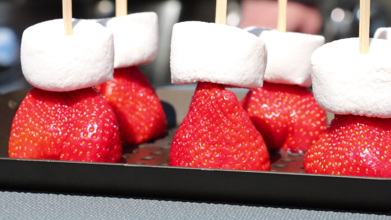Grillblitz Marshmallow-Erdbeeren