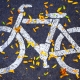 Fahrrad auf Straße gezeichnet